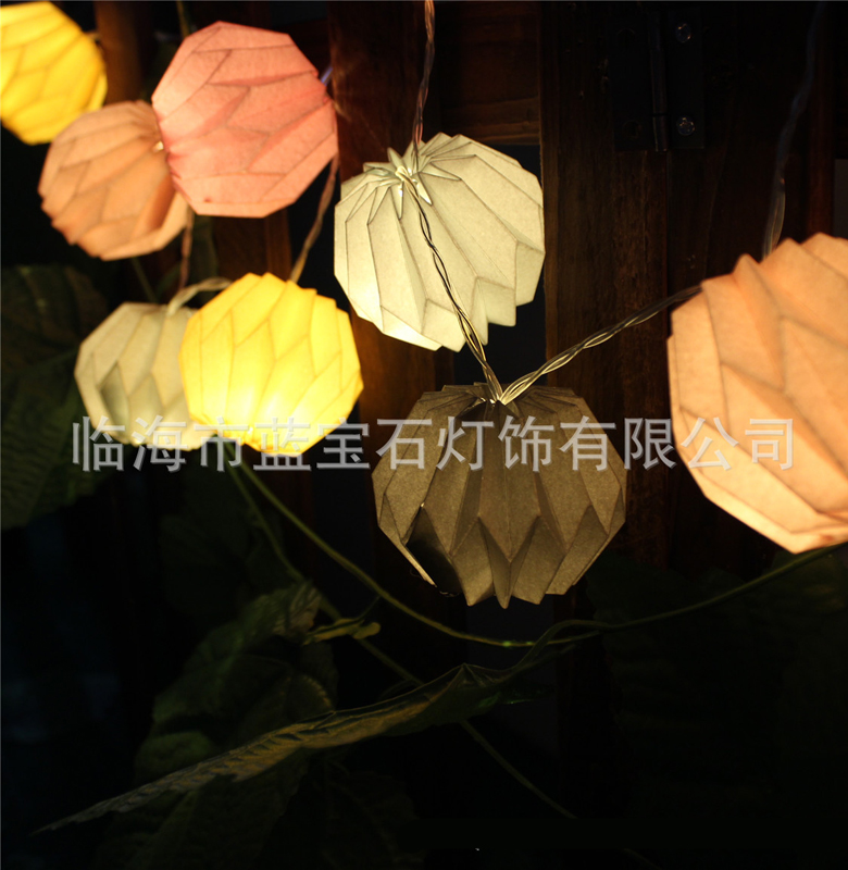 10LED Paper Lantern String Fairy Light Christmas Wedding Party Decor Lamp Battery Operated
